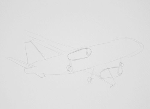Airplane Drawings in Pencil