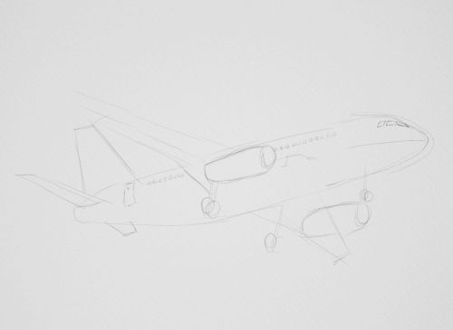 Airplane Drawings in Pencil