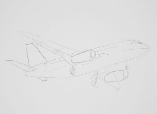 Airplane Drawings in Pencil