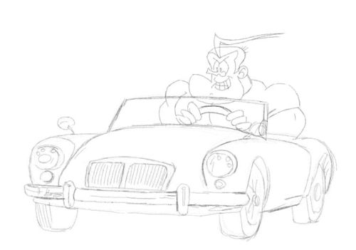 cartoon sports car drawing