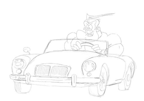 cartoon sports car drawing