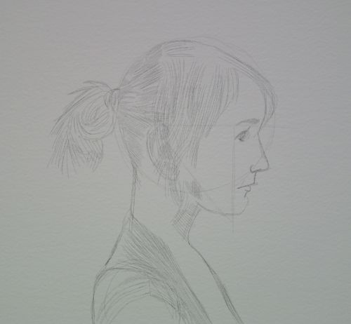 Face Sketch in pencil of a young woman