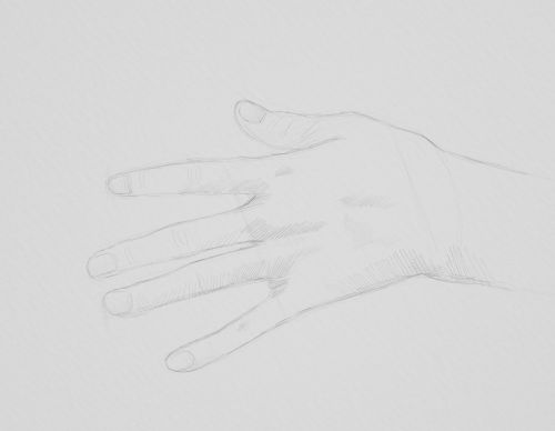 girl hand sketch in pencil