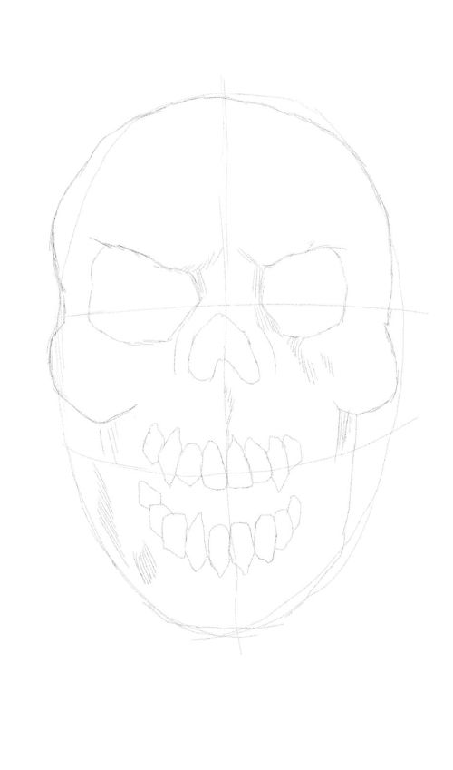 evil skull drawings 4