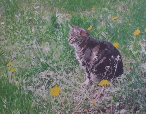 Cat Painting in Acrylics 11