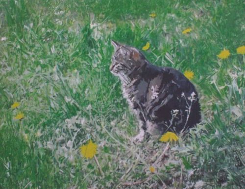 Cat Painting in Acrylics 12